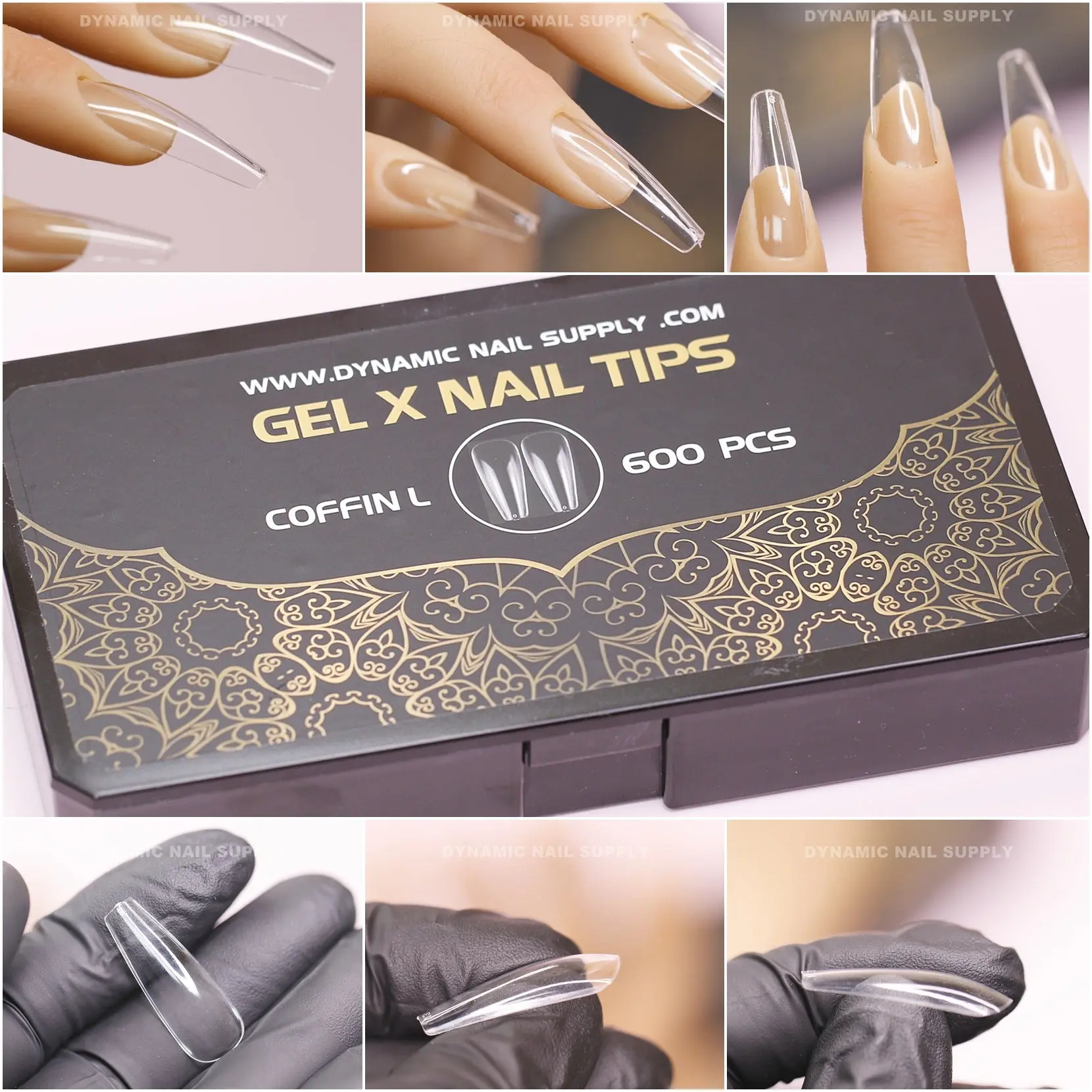 [Coffin L] Full Cover Tips - Soft Gel X tips - 600 pcs - Box