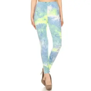 Tie Dye Printed, Full Length, High Waisted Leggings