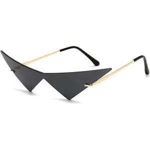 Triangle One count Frameless Sunglasses For Women Trendy Ocean Lens Sun Glasses Men Party Prom Sunglasses
