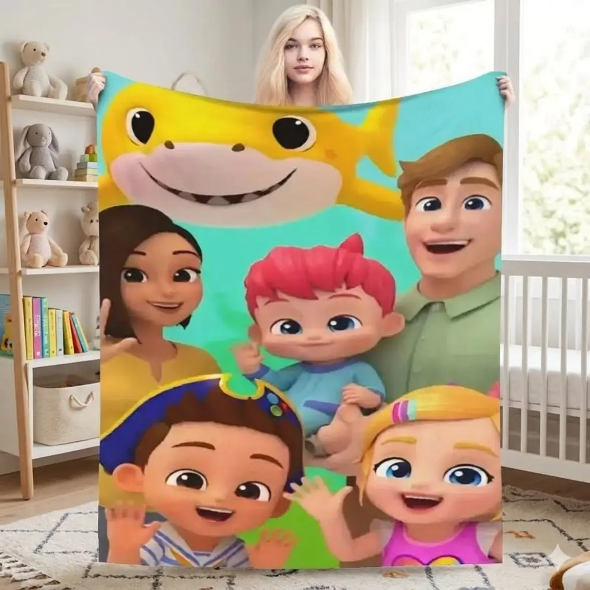 Nickelodeon Bubble Guppies Underwater Style Ultra-Soft Flannel Throw Blanket, Cozy Warm for Bedroom Couch, Room Decor Aesthetic Room Decor, Perfect Birthday Christmas Gift for Kids Fans