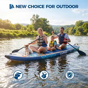 Inflatable Paddle Board 11FT with Premium SUP Accessories, 450LB High Weight Capacity Wide Stand Up Paddle Board for Beginners, Large Paddle with Camera Mount