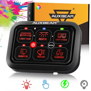 AUXBEAM RA60 RGB Switch Panel, Toggle/ Momentary/ Pulsed Mode Supported Switchboard Lighting