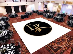 Custom Decal Dance Floor Wrap Vinyl with Center Monogram Removable Gloss Printed Eco-Solvent Inks Indoor Use Ballet Theme