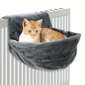 Warm Plush Hanging Cat Hammock with Steel Frame – Cozy Soft Bed for Indoor & Outdoor Cats, Sturdy Easy-Install Cat Bed, Comfortable Pet Hammock for Kittens & Puppies, Ideal Gift for Pet Lovers
