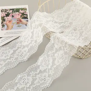 Elastic Lace Trim Ribbon, Soft Comfortable Polyester Material, Ideal for Handmade Fabric Projects, Essential for Craft Enthusiasts, Lace Type Attribute, Elasticity Feature
