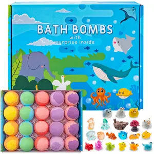 Bath Bombs for Kids with Surprise Inside, 20 Pack Kids Bath Bombs Gift Set, Natural Organic Kid Bubble Bath Fizzy for Girls Boys with Bath Toys Inside