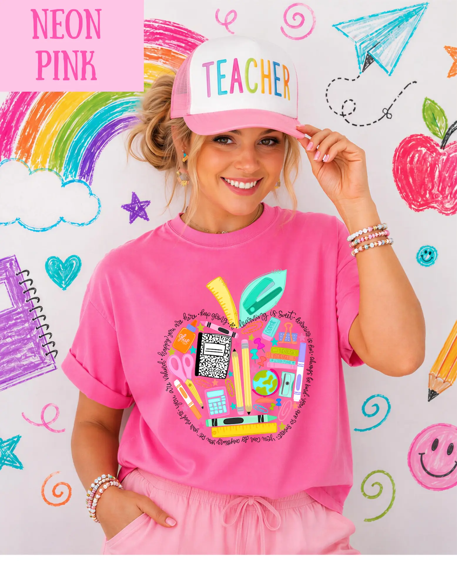 Affirmation Teaching Apple Comfort Color T-shirt BLC