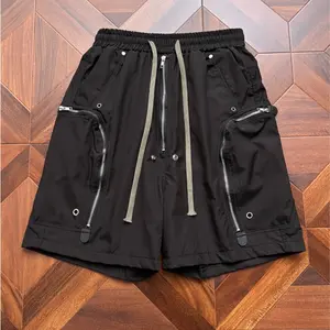 2026 Dark RO Style drawstring multi-pocket zip cargo shorts, men’s niche casual breathable straight-leg mid-length shorts #SummerWins #fathersdaygift