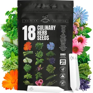 18 Culinary Seeds Variety Pack - Herb Garden Starter Kit with Plant Markers 4100 Non-GMO Heirloom Seeds for Indoor Outdoor Planting Basil Cilantro Parsley Oregano Rosemary Thyme