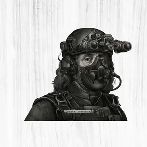 Tactical Benjamin Franklin Operator Sticker – Special Forces Helmet Art – Funny Historical Warrior Design
