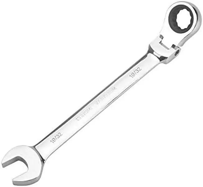 FLZOSPER 19/32‘’ Metric Flex-Head Gear Wrench,Box End Head 72-Tooth Ratcheting Combination Wrench Spanner