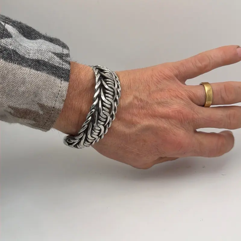 Stainless Steel Braided Metal Bracelet for Men Women Classic Design Durable Fashion Accessory