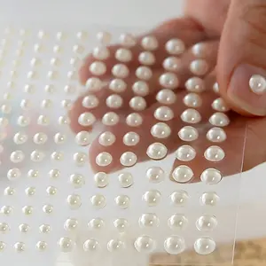 1650pcs Self-Stick Plastic Pearl Stickers, DIY Crafts & Home Decor, Beauty Nail Art Pearls, Sizes 3mm/4mm/5mm/6mm, 165 Pieces/pack