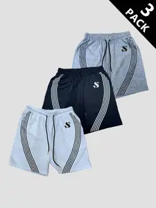 Men's 3-Pack Short Pants, Y2K Street Style Sports Fitness Shorts, Summer Basketball Shorts, Casual Running Shorts, Retro 90s Hip Hop