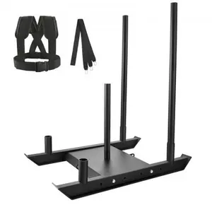 VEVOR Weight Training Sled for Athletic Exercise & Speed Improvement, Steel Workout Equipment for Fitness Strength Resistance Training, Suitable for 2" Weight Plate, Black