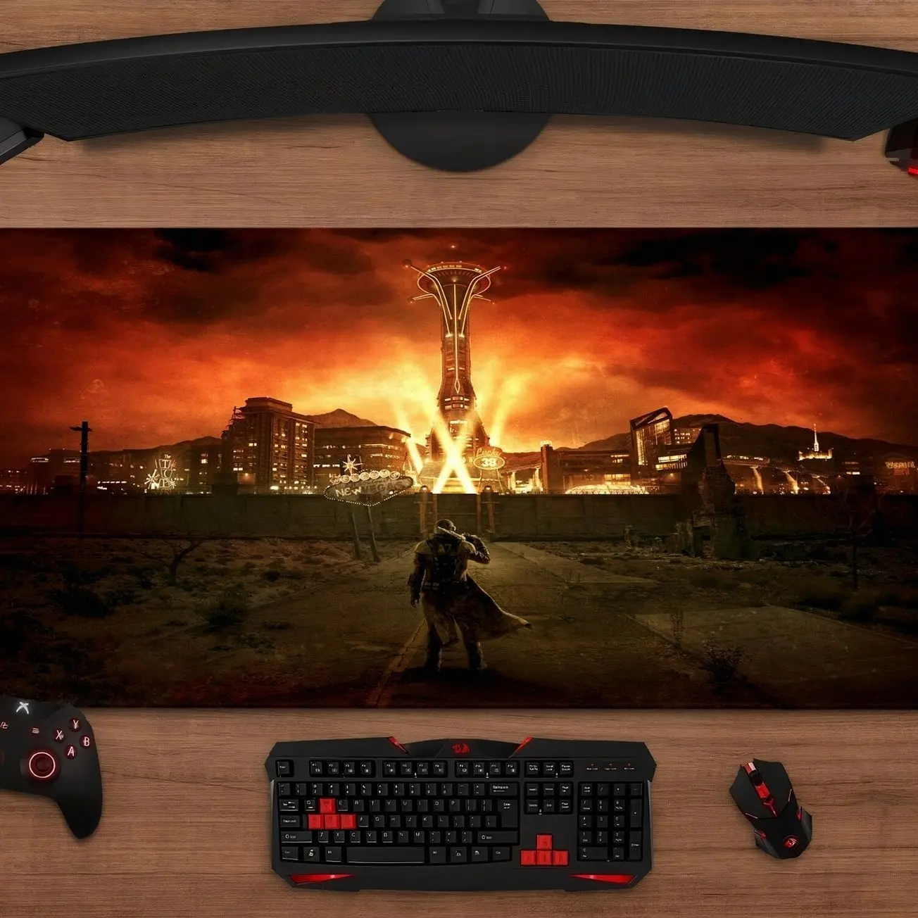 Fallout Mouse Pad | Post-Apocalyptic Extended Desk Mat | XXL Gaming Mousepad | Desk Setup Decor