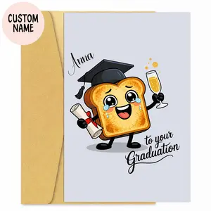 Custom Funny Graduation Card – Personalized Toast Congrats Grad Card