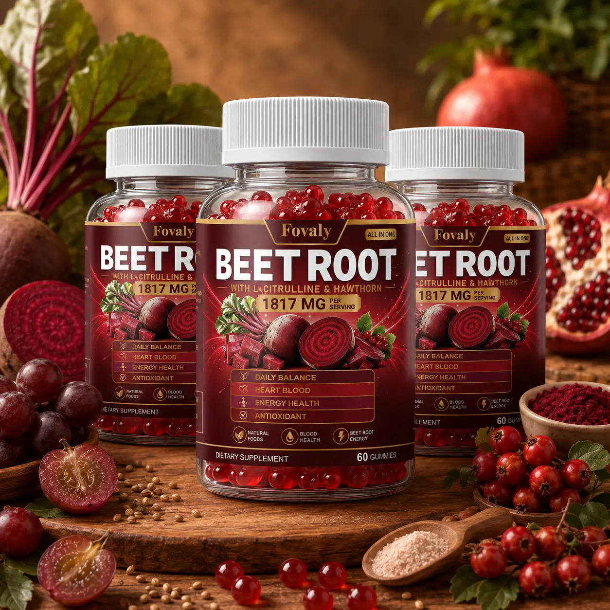 3 BOTTLES HEALTH BEETROOT GUMMIES