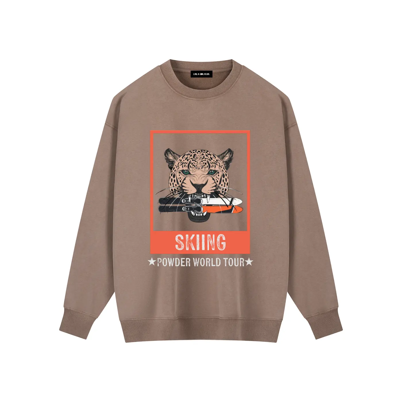 Skiing Jaguar Powder World Tour Washed Sweatshirt