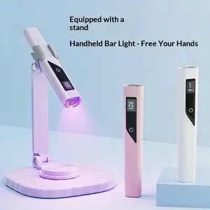 New 2-in-1 touch screen gel nail lamp with bracket set, LED manicure lamp, Rechargeable curing lamp, UV light, USB rechargeable, fast drying mini portable nail tools, home and nail salon must-have, women's nail accessories, holiday gifts
