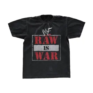 GILDAN PRINT WWF 'RAW IS WAR' BLACK T-SHIRT