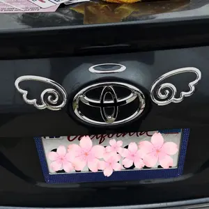 Chrome Angel Emblem Sticker - 2 Wings & 1 Halo, 0.5 x 2” (per wing), 2 x 3” Halo, Black Background, Easy Application