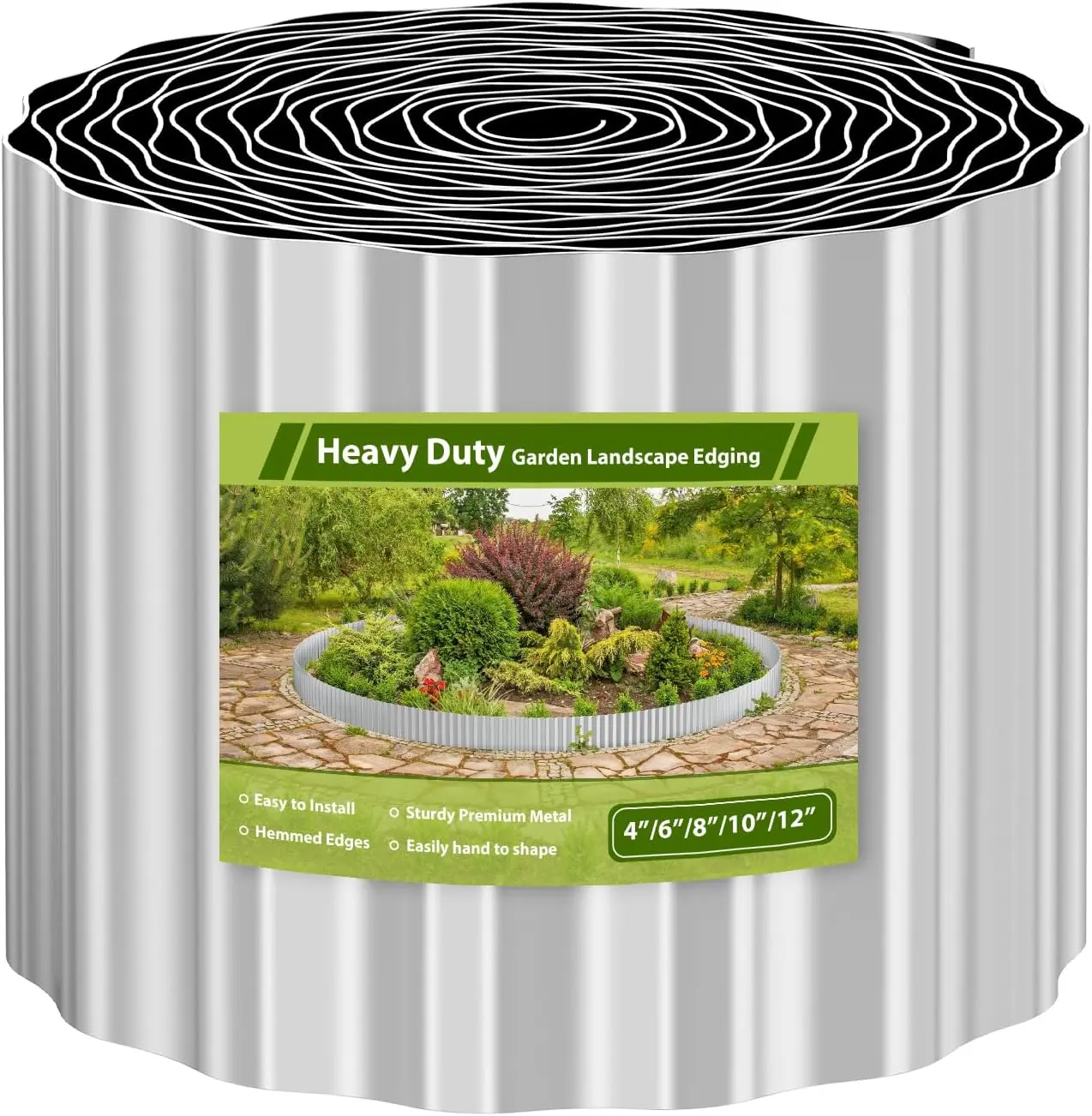 20ft Corrugated Metal Landscape Edging - 6in Tall Flexible Bending Fence, Flower Bed Border for Defining Lawns, Landscaping Projects