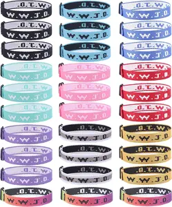 30 count WWJD Webbing Bracelets What   Do Bracelet Inspirational Christian Bracelets for Women Men Adjustable Religious Woven WWJD Wristbands for Fundraisers