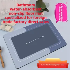 Water Absorbent Bathroom Mat Non Slip Modern Minimalist