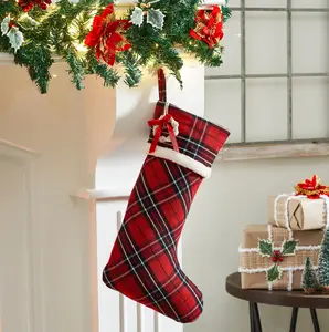 Red and Black Tartan Plaid Stocking