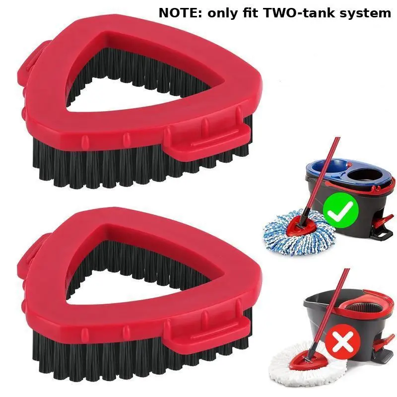 Scrub Brush Head Refills for OCeda RinseClean 2-Tank System Hard Bristle Triangle Floor Scrubber for Bathroom Tile & Shower Cleaning