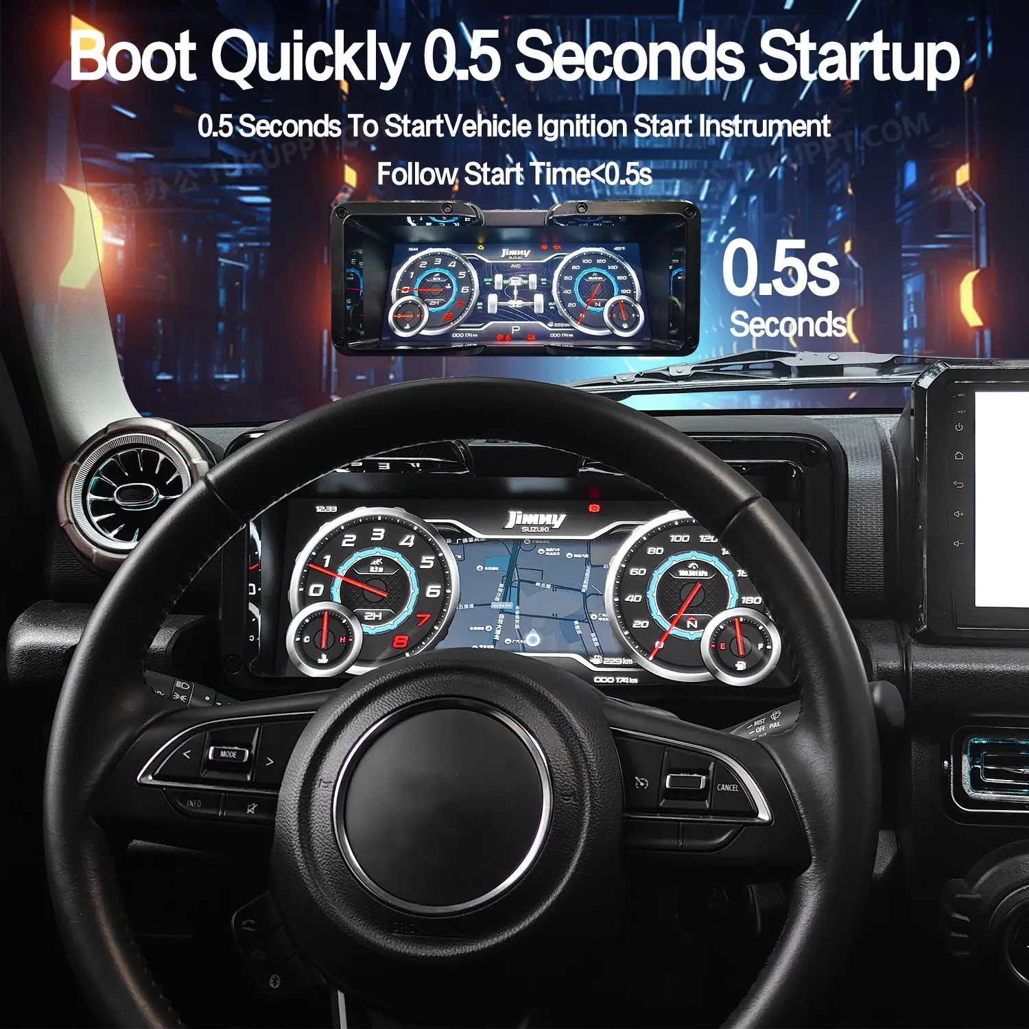 SADELOOS LCD Digital Cluster Car Accessories - LCD Screen, Tire Monitor, Car Instrument Panel Gauges, Speedometer for Suzuki Jimny 2019-2025 Off-Road Vehicles