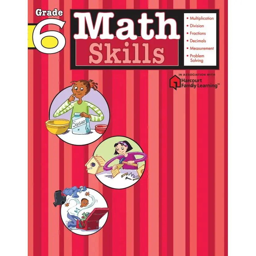 Math Skills: Grade 6 (Flash Kids Harcourt Family Learning)