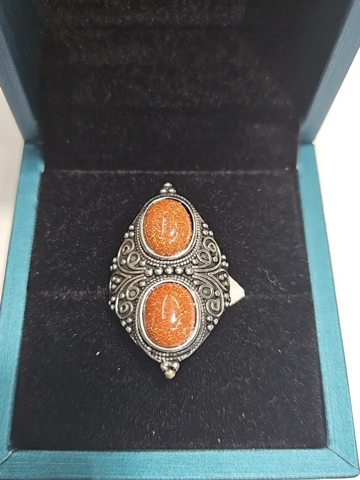 Jody(9663)gc.Vintage sandstone rings bring you positivity feeling ️
