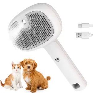 Cat Steam Brush, 3 in 1 Pet Hair Removal Tool, Self Cleaning Steamy Cat Brush for Massage, Dog Brush for Shedding, Cat&Dog Hair Remover Rechargeable Massage Cat Hair Brush