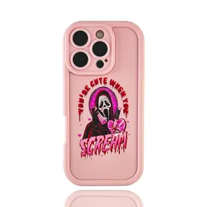 [Free ! Shippin]Ghost Face Scream Halloween Phonecases for IP 17 Pro Max 16/15/14/13/12/11 Bumper Soft TPU Drop-Proof Lightweight Non-Slip Rugged Durable Gifts for women men girls boys