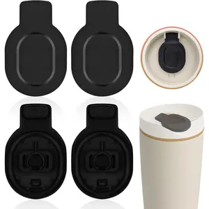 4 count Slider Replacement Stopper for  SmoothSip Slider 20oz & 12oz,  Seal Plug Compatible with  Coffee Insulated Cup Mouth Stopper Top Lid Gasket Plug Accessories  (Black)