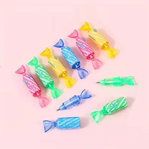 Mini Candy Shaped Novelty Pen, 4/8/12pcs Random Color Simulation Grease Pencil, Writing Pen, Funny Teacher Pens for School Supplies & Gift Packaging
