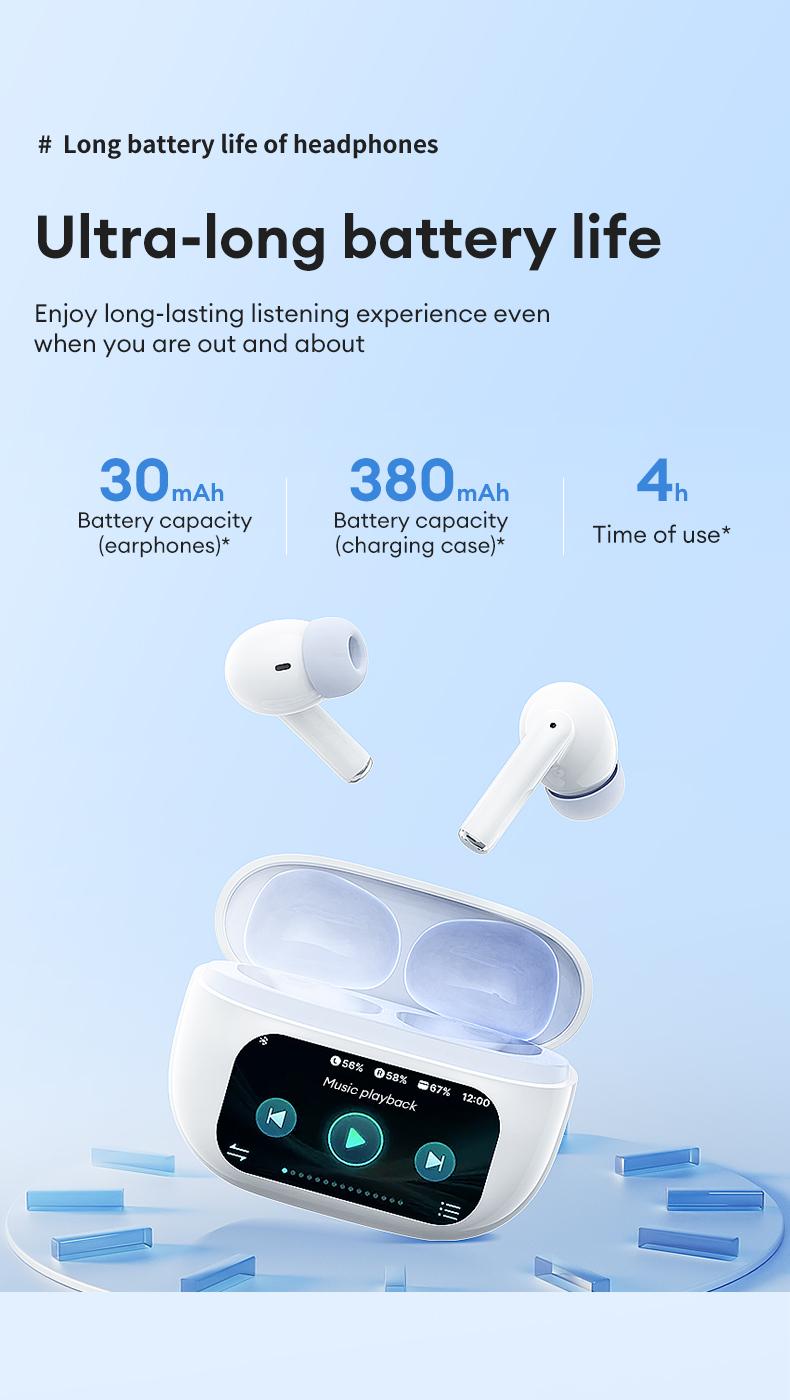PAXA AIFriend Pro Intelligent Earphone with Full Color Touch Charging Case, Robust Bass Stereo Audio Headset, IPX5 Waterproof & Anti-lost Search Function Earbuds
