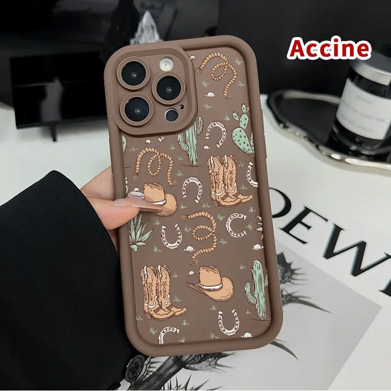 Soft Canvas Smartphone Case with Cowboy Reverie Pattern, Camera Lens Protection, Durable Handheld Cover Compatible for iPhone 17 Pro Max,16 Plus,15,14,13,12,11,Air,E - Cellphone Devices Protection Gift for Boys, Casing
