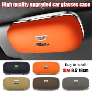 Cadillac Car Sunglasses Eyeglass Storage Box, Glasses Case Holder with Two Stands, Suitable for Cadillac Vehicles, Car Accessories, Car Organizers