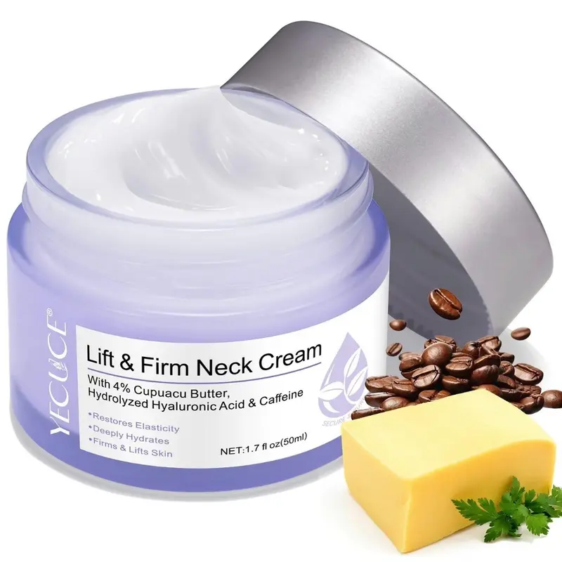 Maani Essence Neck Firming Cream - 1.7 fl oz/50g (50ml Jar) Body Care Cosmetic, Hydrating Moisturizer for Wrinkles, Fine Lines, Skin Tightening, Renewal, Sculpting & Lifting Treatment