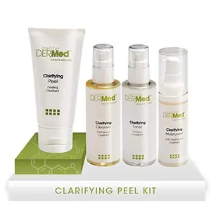 DERMed Skincare Clarifying Peel Kit - Paraben-Free Exfoliating Treatment with Clearing Toner for Radiant, Smooth, Comfortable Skin