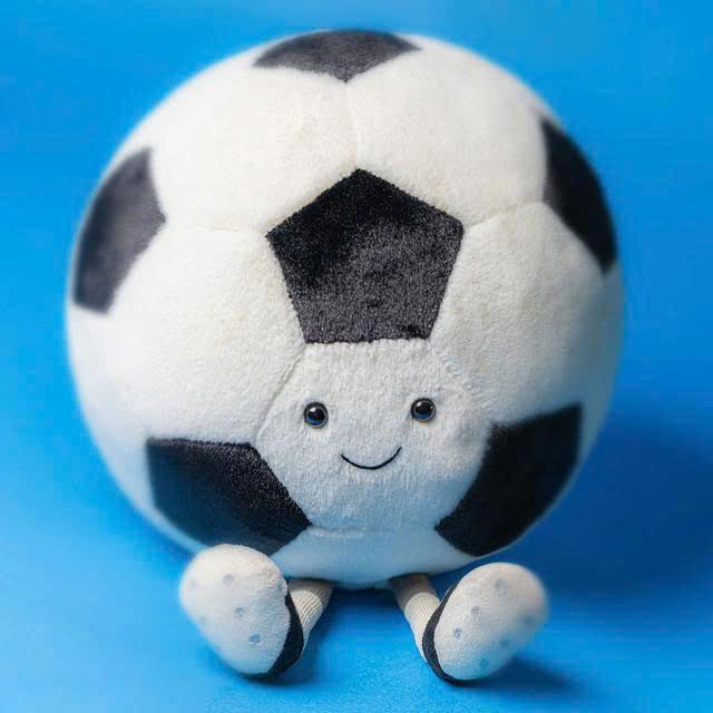 Jellycat Amuseables Sports Football – Soft Plush Toy Ball, Cute Soccer Gift for Kids & Fans, Collector Edition 2025, Keychains