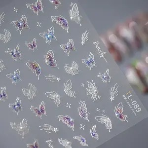 5D Ombre Butterfly Nail Art Stickers, Blue & Purple Ombre Butterfly (451)