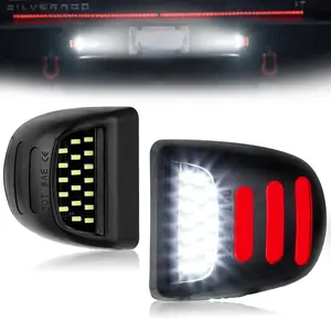 LED License Plate Light Assembly Compatible with Chevy Silverado GMC Sierra 1500 2500HD 3500HD (2019-2024), Tahoe Suburban Yukon Escalade, 48-SMD 6500K White Rear Tag Lamp, Plug & Play