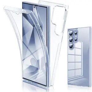 Luxury 360° Full Coverage Transparent PC Case for Samsung Galaxy S26 5g, S25, S24, S23, S22, S21 Ultra, S20 Plus, S20 Fe, S24fe, Anti-Drop, Fingerprint Unlock