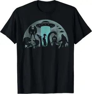 Bigfoot Loch Ness Monster Mothman And Aliens Funny Cryptid T-Shirt