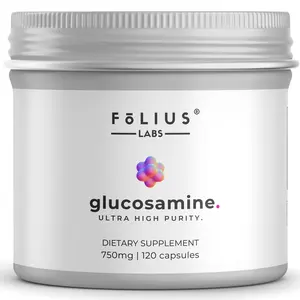 FOLIUS LABS Glucosamine Sulfate Potassium Chloride 750mg for Healthy Joints, Bones and Cartilage — Joint Support Supplement for Men and Women