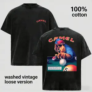 Men's Vintage Washed Short Sleeve 100% Cotton Oversized Crewneck T-Shirt - Casual Streetwear Everyday Essential Top, Shortsleeve Black